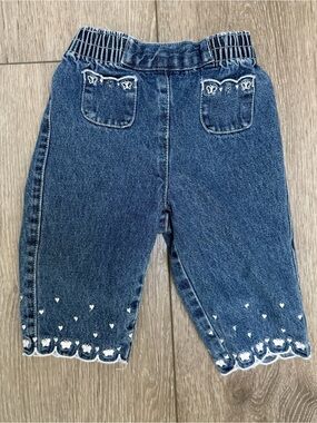 SPROCKETS VINTAGE Y2K ELASTIC WAISTBAND SCALLOPED HEM STRAIGHT LEG JEANS 6-9MO